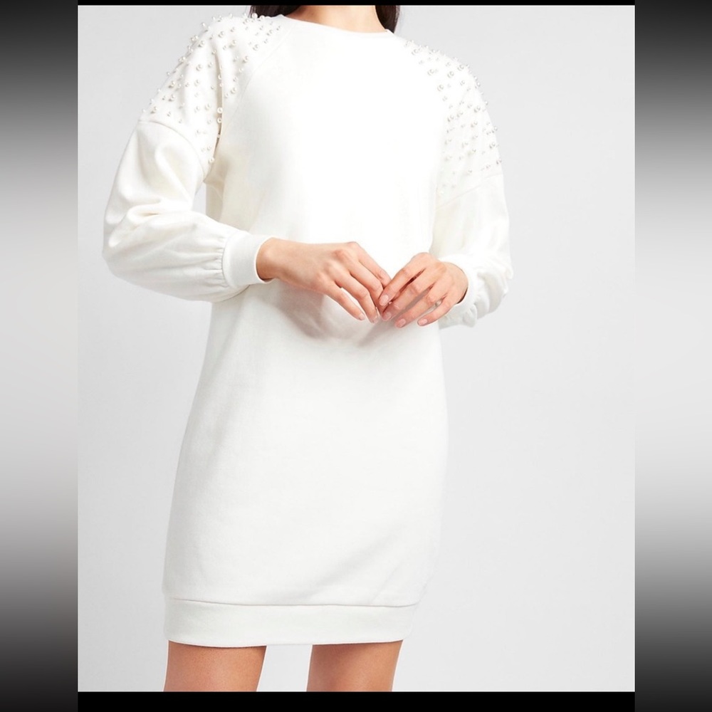 Express Sweatshirt Embellished Dress